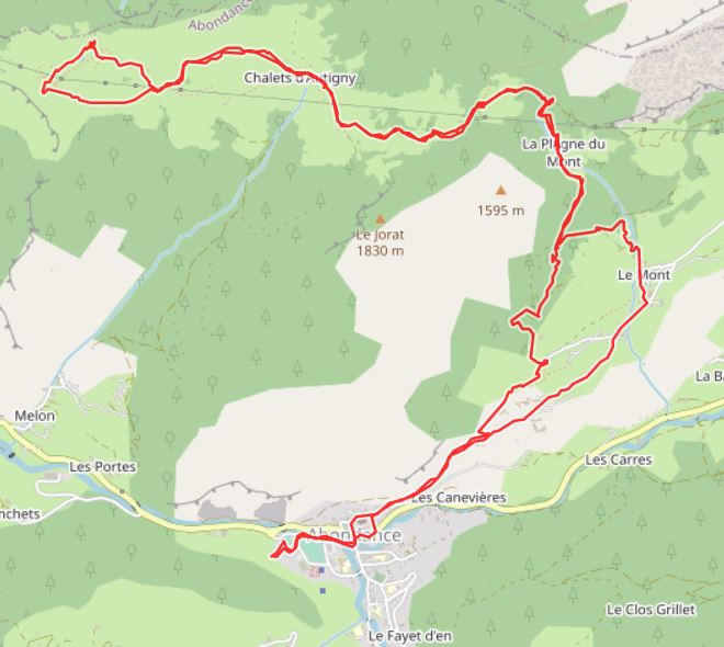 Karte Wanderung Abondance Trois Croix