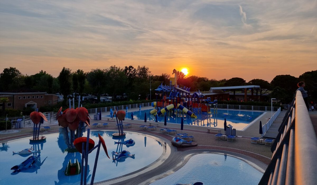 Marina di Venezia bei Sonnenuntergang